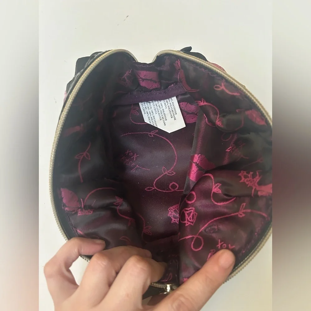 Betsey Johnson Black floral Cosmetic bag